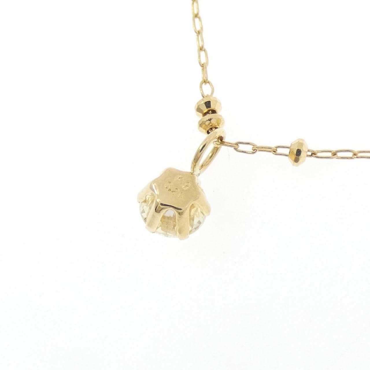 K18YG Solitaire Diamond Necklace 0.20CT