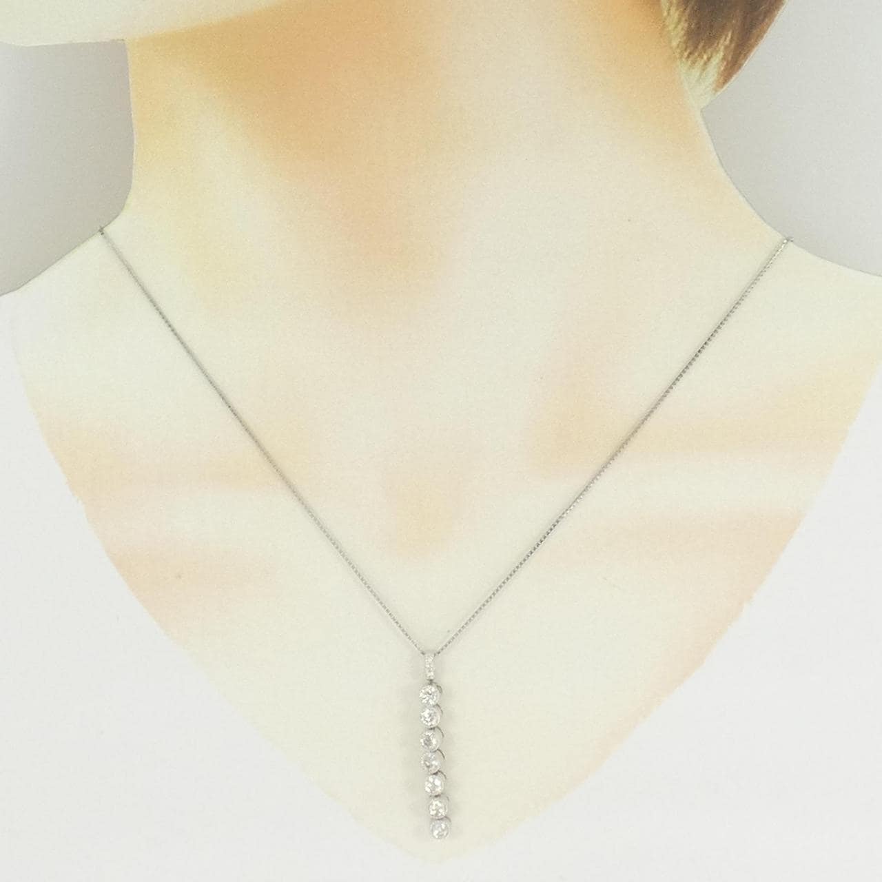 K18WG ダイヤモンド ネックレス 1.00CT