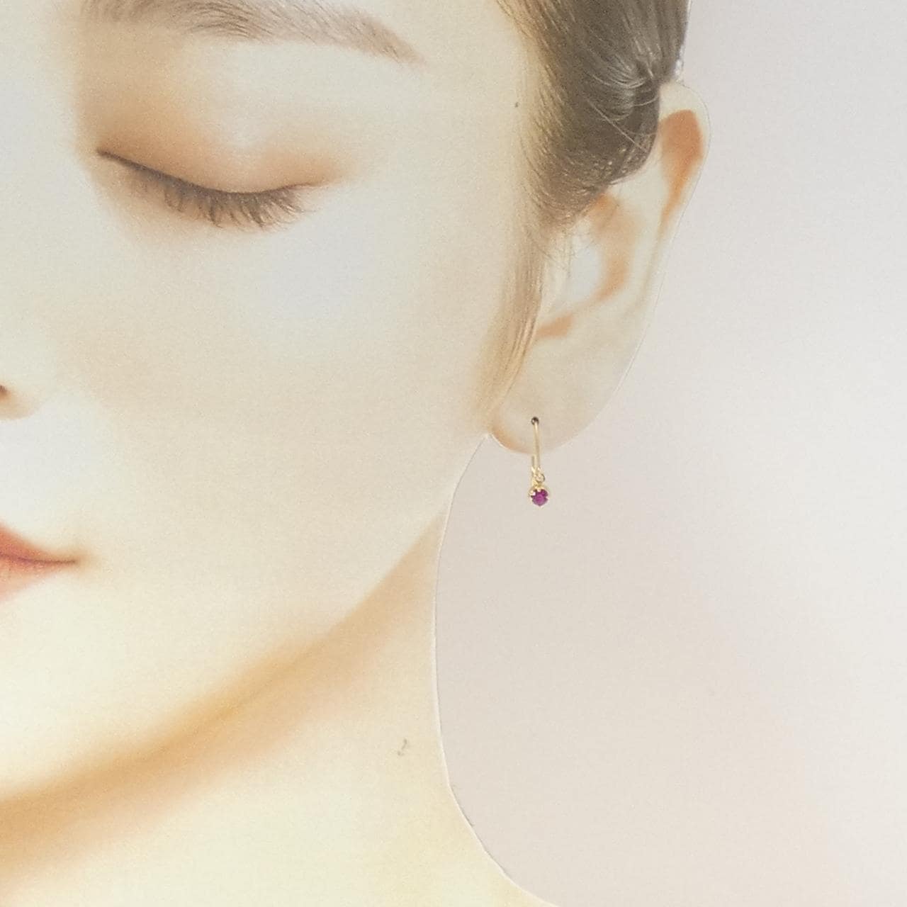 K18YG ルビー ピアス