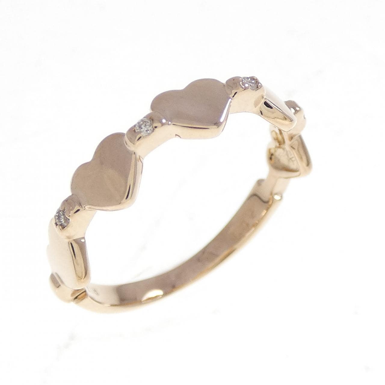K18PG ハート ダイヤモンド リング 0.02CT