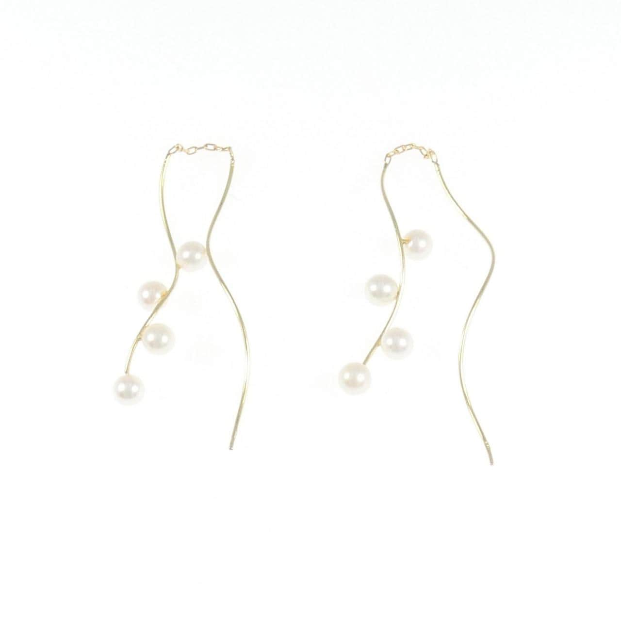 K18YG 淡水パール ピアス