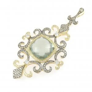 K18YG/K18BG クオーツ ペンダント 12.94CT