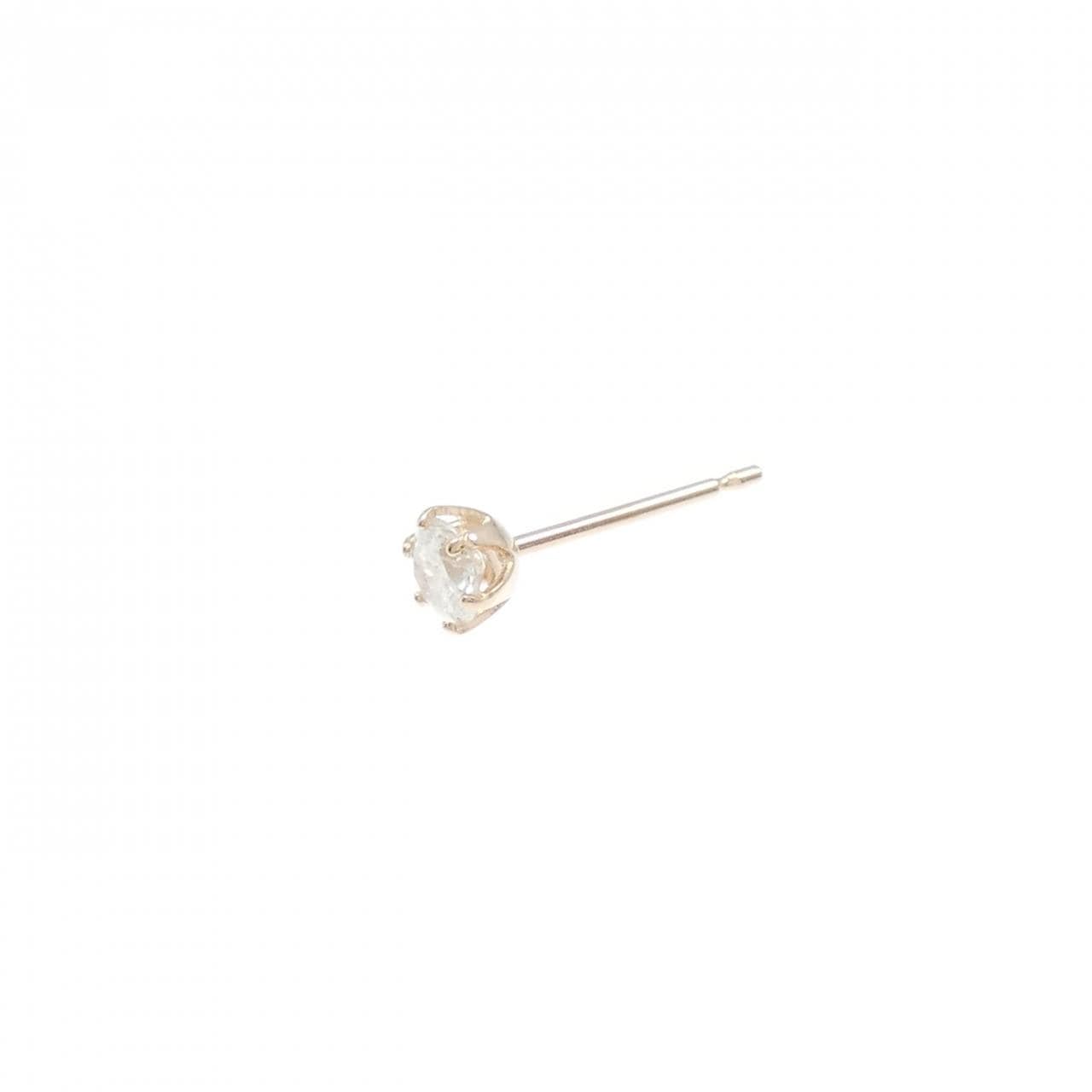 K18PG ソリティア ダイヤモンド ピアス 0.15CT  片耳