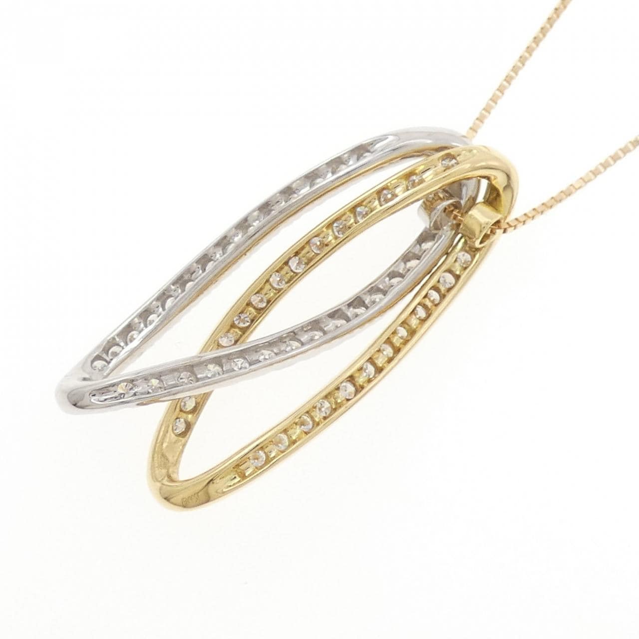 K18YG/K18WG ダイヤモンド ネックレス 1.05CT
