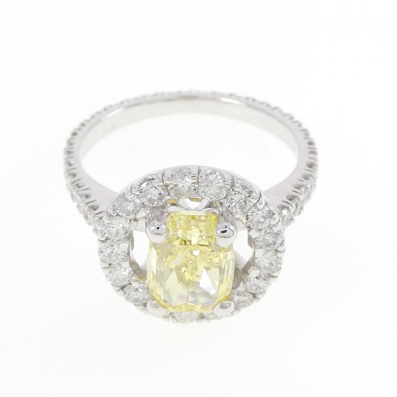 K18WG ダイヤモンド リング 1.547CT FIY VS2 ファンシーカット