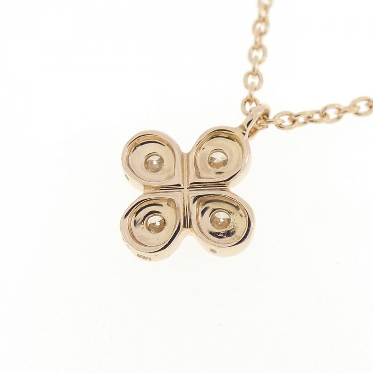 K18PG Flower Diamond Necklace 0.04CT