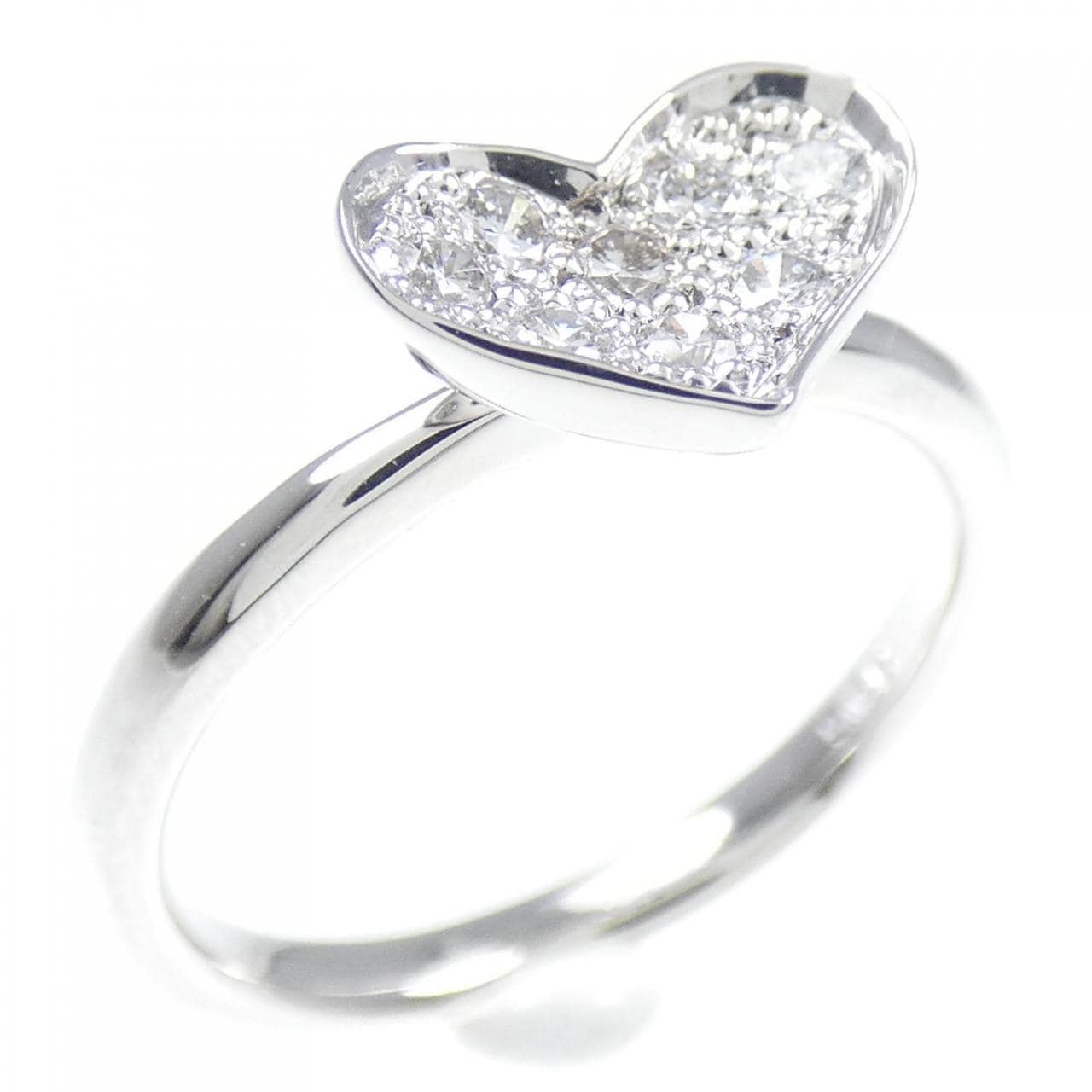K18WG heart Diamond ring 0.22CT