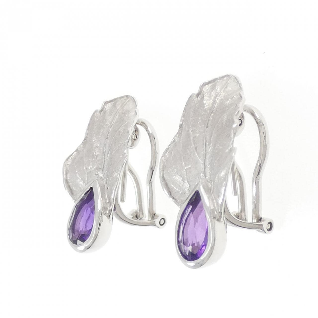K18WG/K14WG アメジスト ピアス/イヤリング 1.32CT