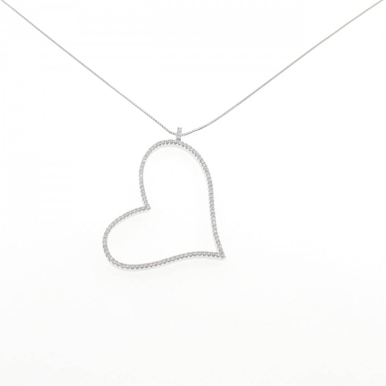 K18WG ハート ダイヤモンド ネックレス 0.50CT