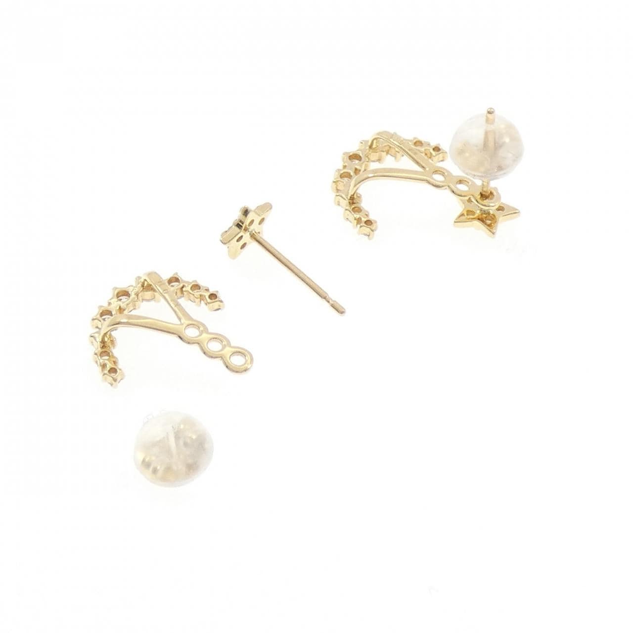 K18YG 2WAY スター ダイヤモンド ピアス 0.28CT