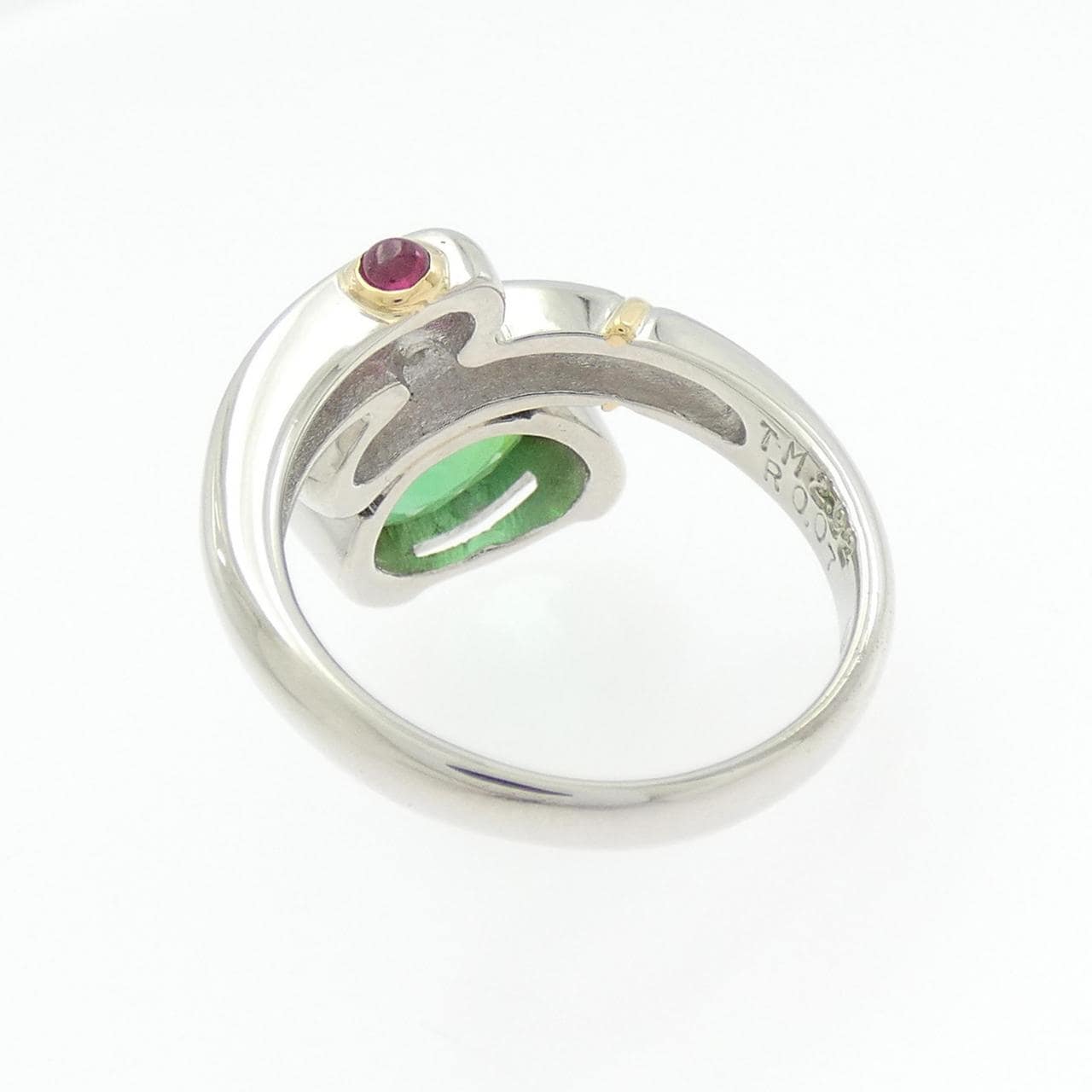 PT900/K18YG トルマリン リング 2.92CT