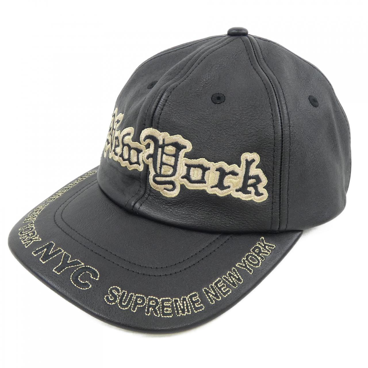 シュプリーム SUPREME New York Leather 6-Panel キャップ