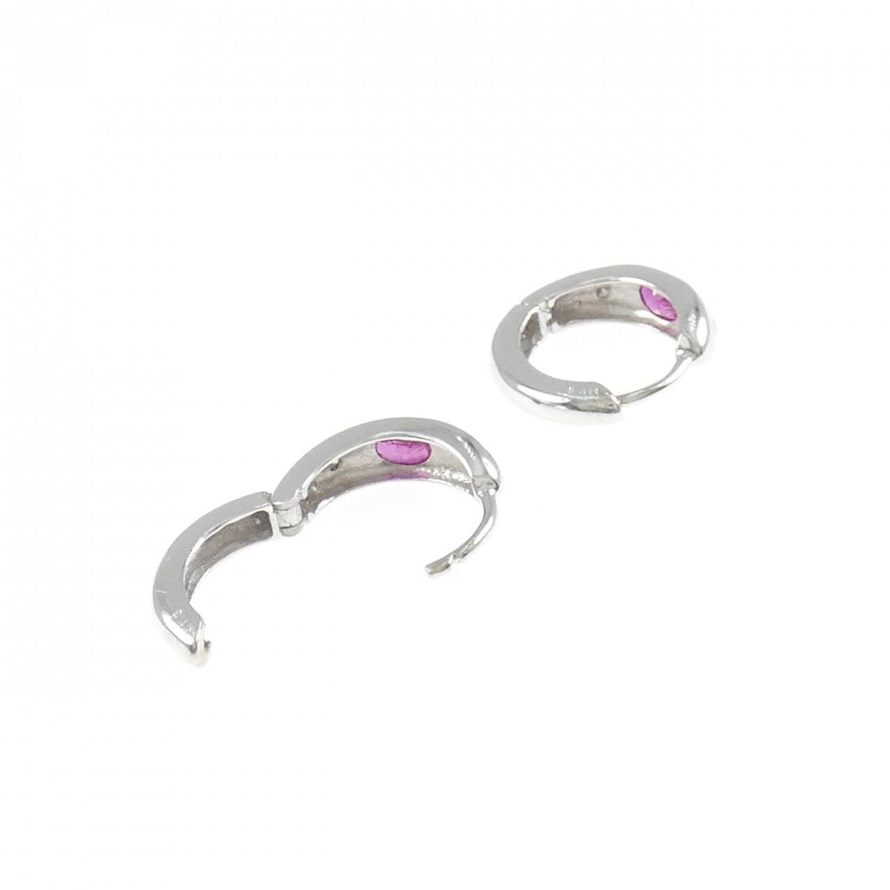 K14WG ルビー ピアス