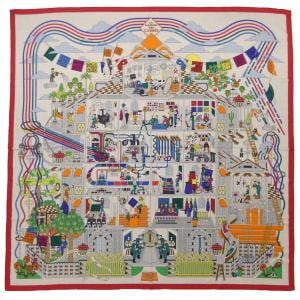 エルメス HERMES LA MAISON DES CARRES H242941S カレジェアン140 ショール