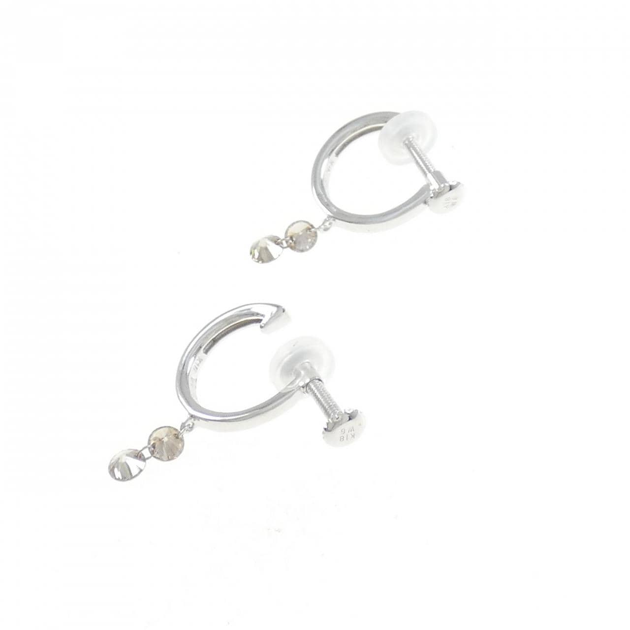 K18WG钻石耳夹0.40CT