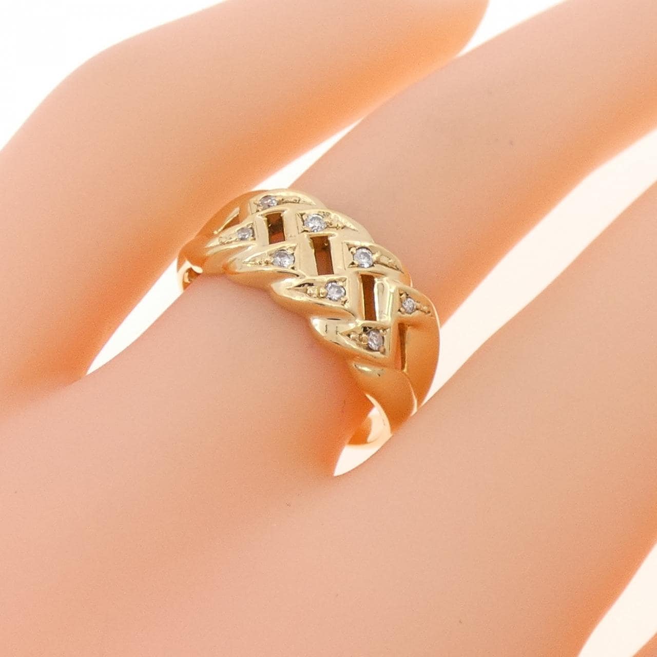K18YG ダイヤモンド リング 0.08CT