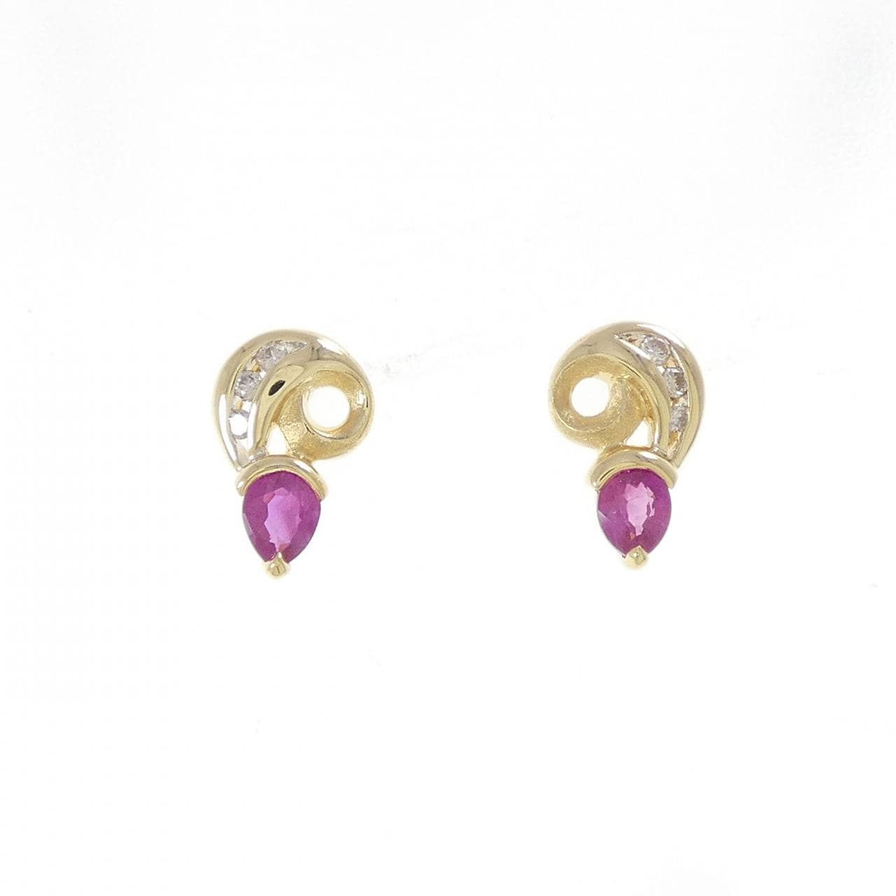 K18YG/K18WG ルビー ピアス
