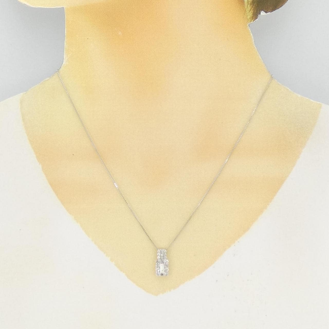 K18WG ダイヤモンド ネックレス 0.70CT