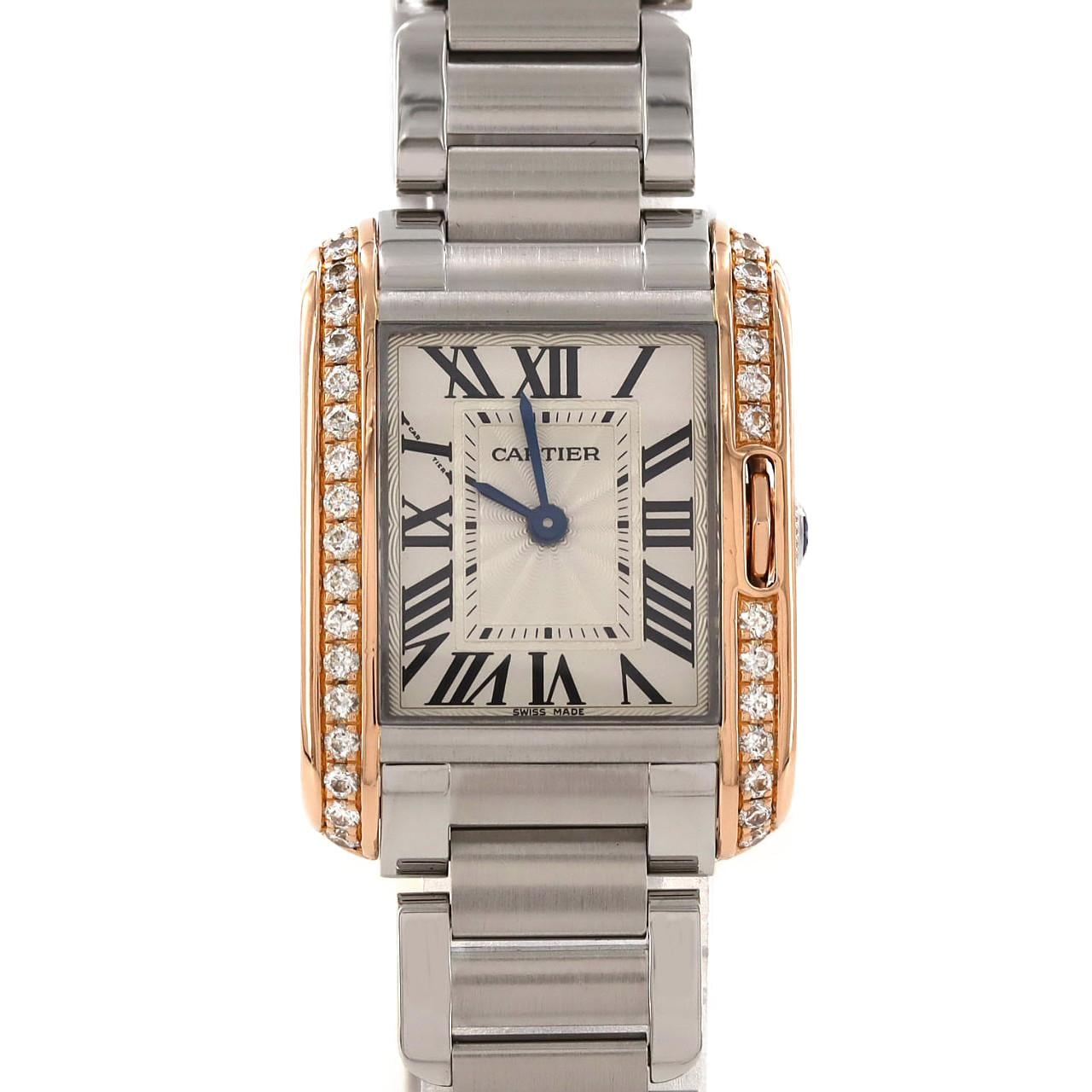 カルティエ タンクアングレーズSM PGコンビ/D W3TA0002 SSxPG クォーツ
