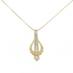 K18YG/PT900 ダイヤモンド ネックレス 0.24CT