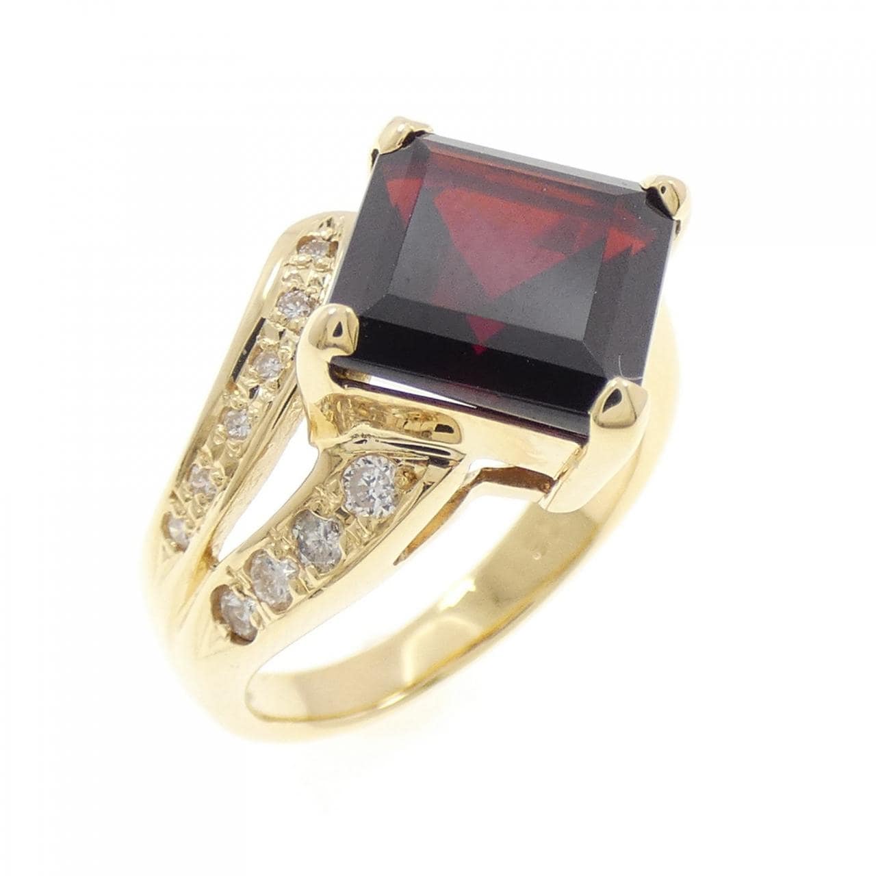 K18YG ガーネット リング 4.74CT