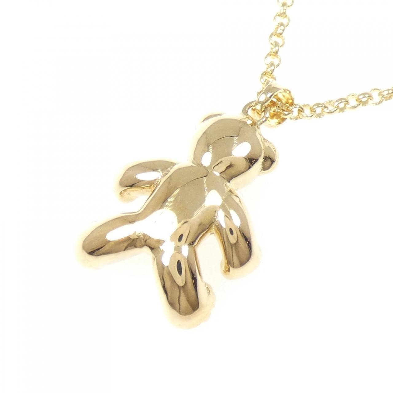 750YG/750WG/K18 ベア ダイヤモンド ネックレス 0.01CT