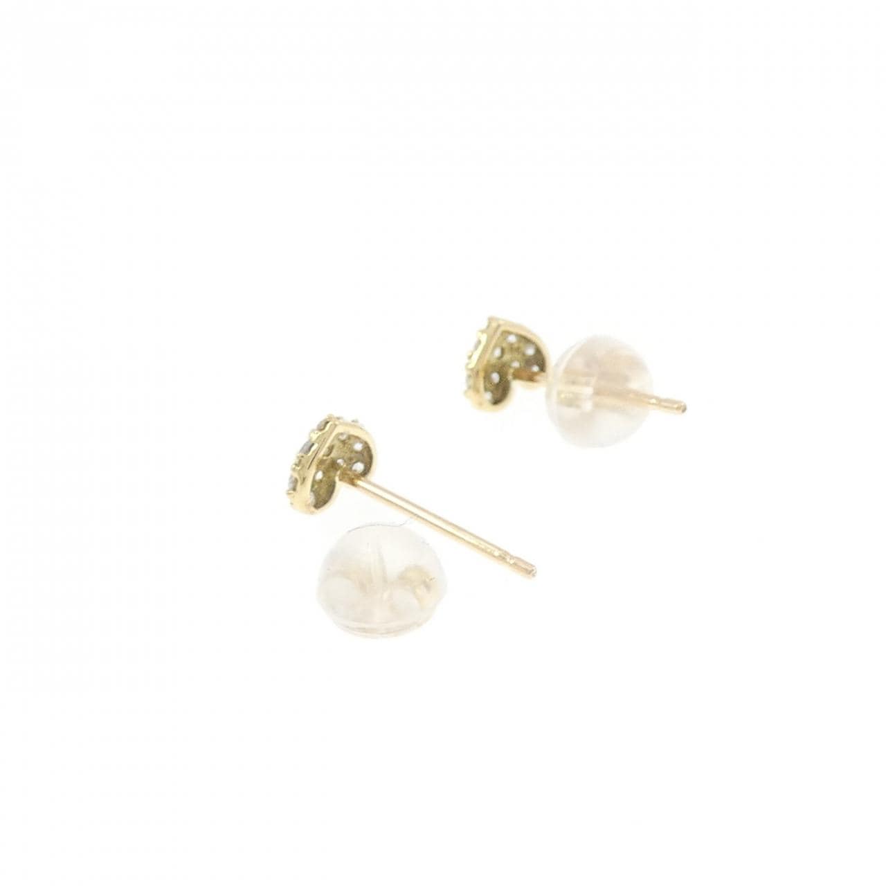 K18YG ハート ダイヤモンド ピアス 0.12CT