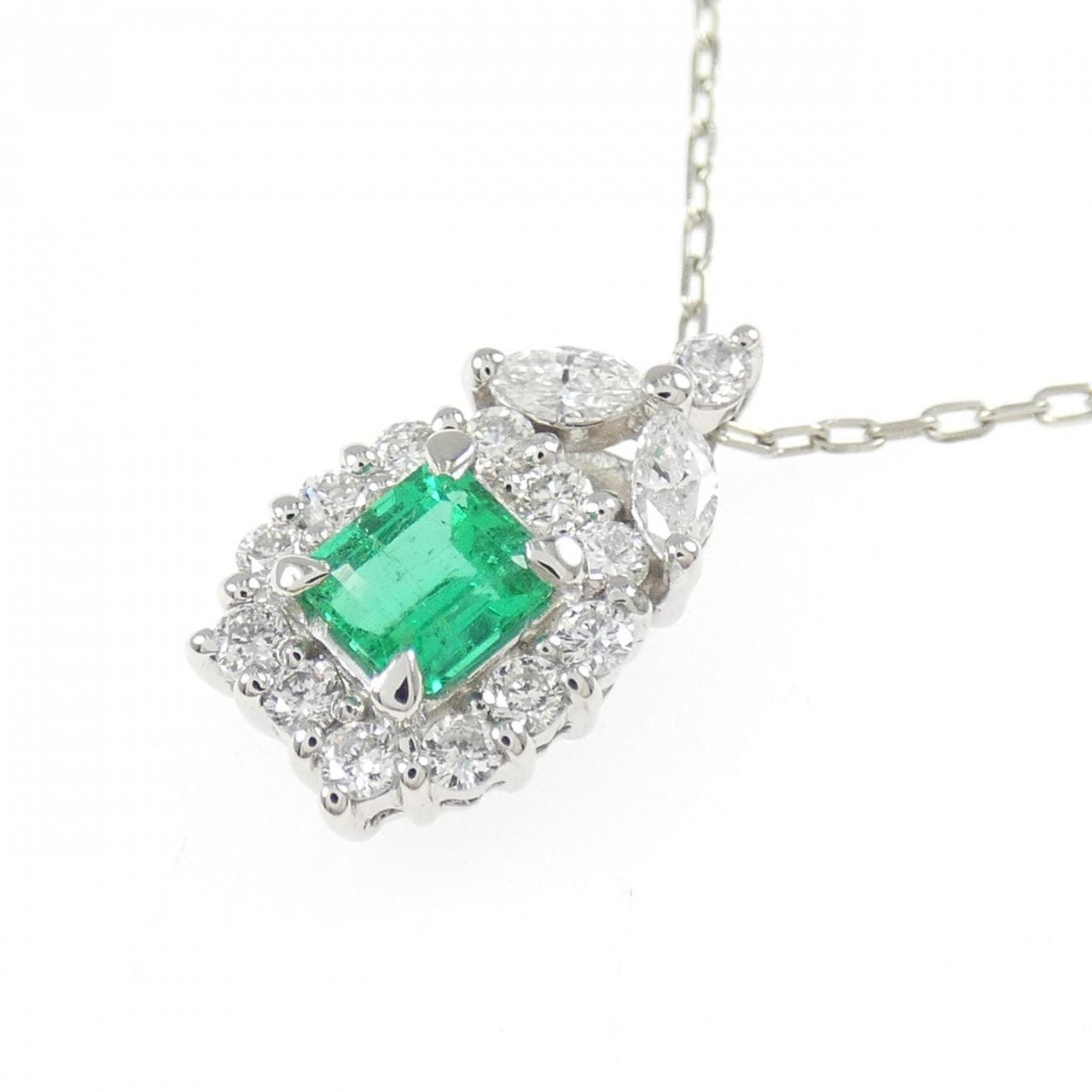 PT900/PT850 エメラルド ネックレス 0.40CT