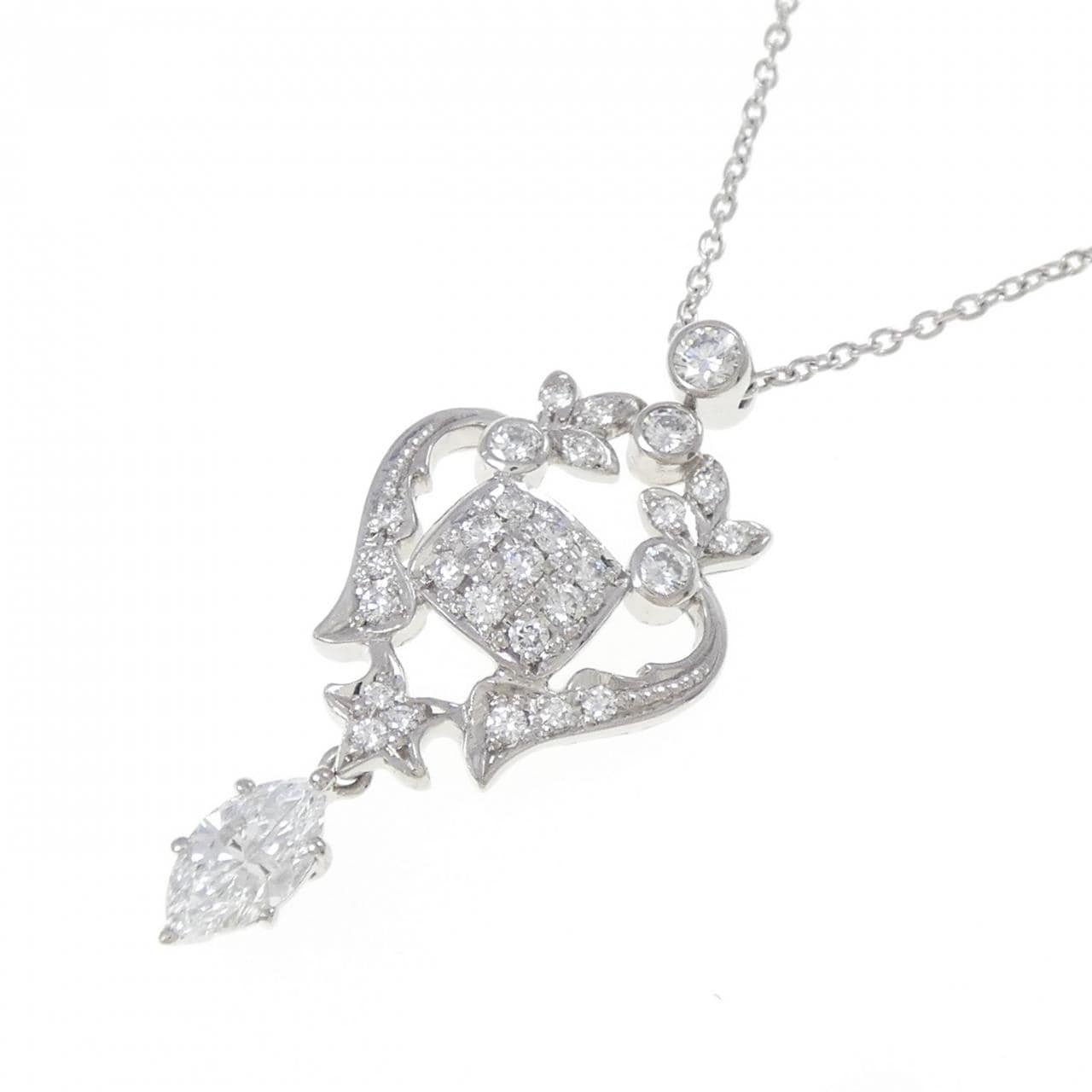 ロイヤル アッシャー ダイヤモンド ネックレス 0.43CT