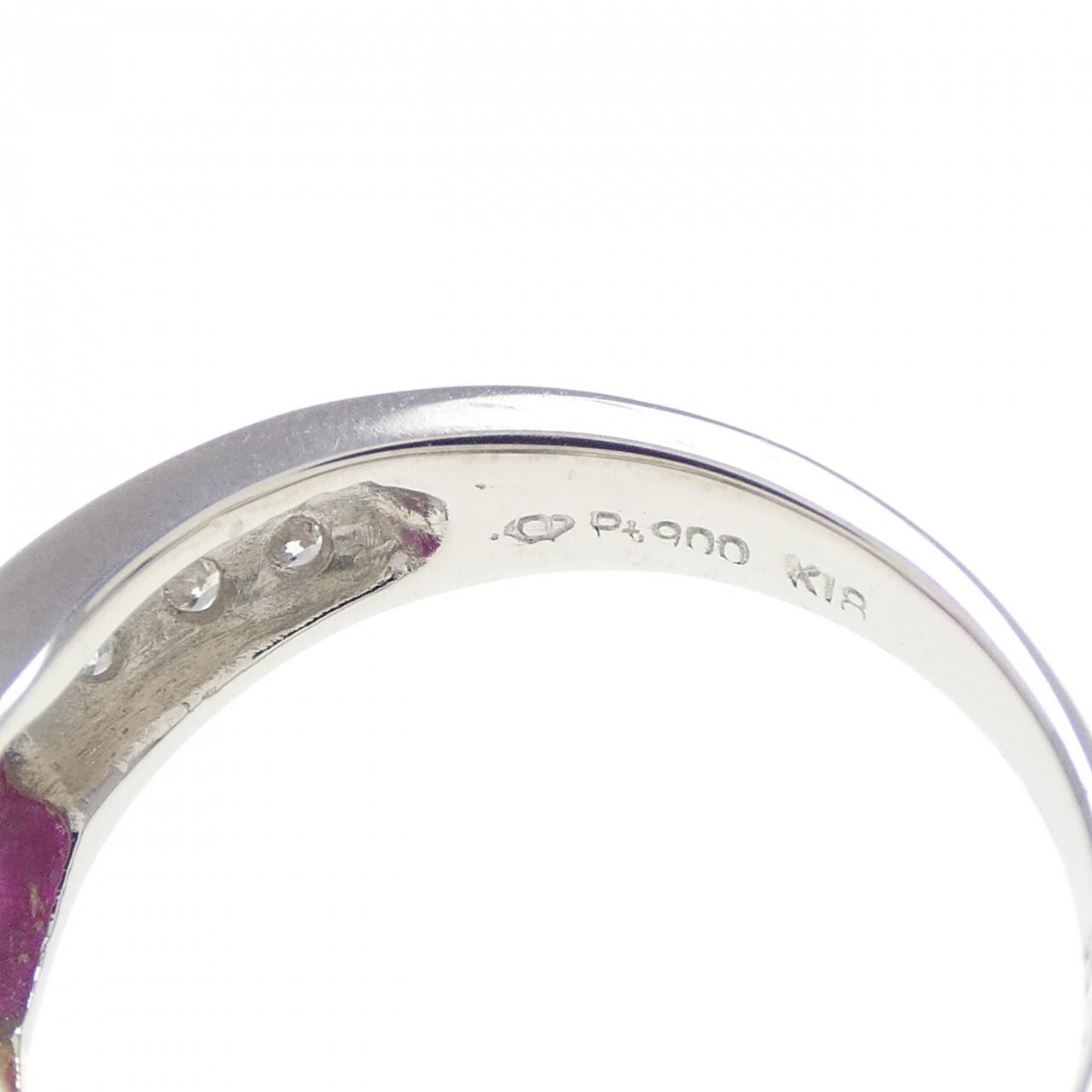 0.83CT合成紅寶石戒指