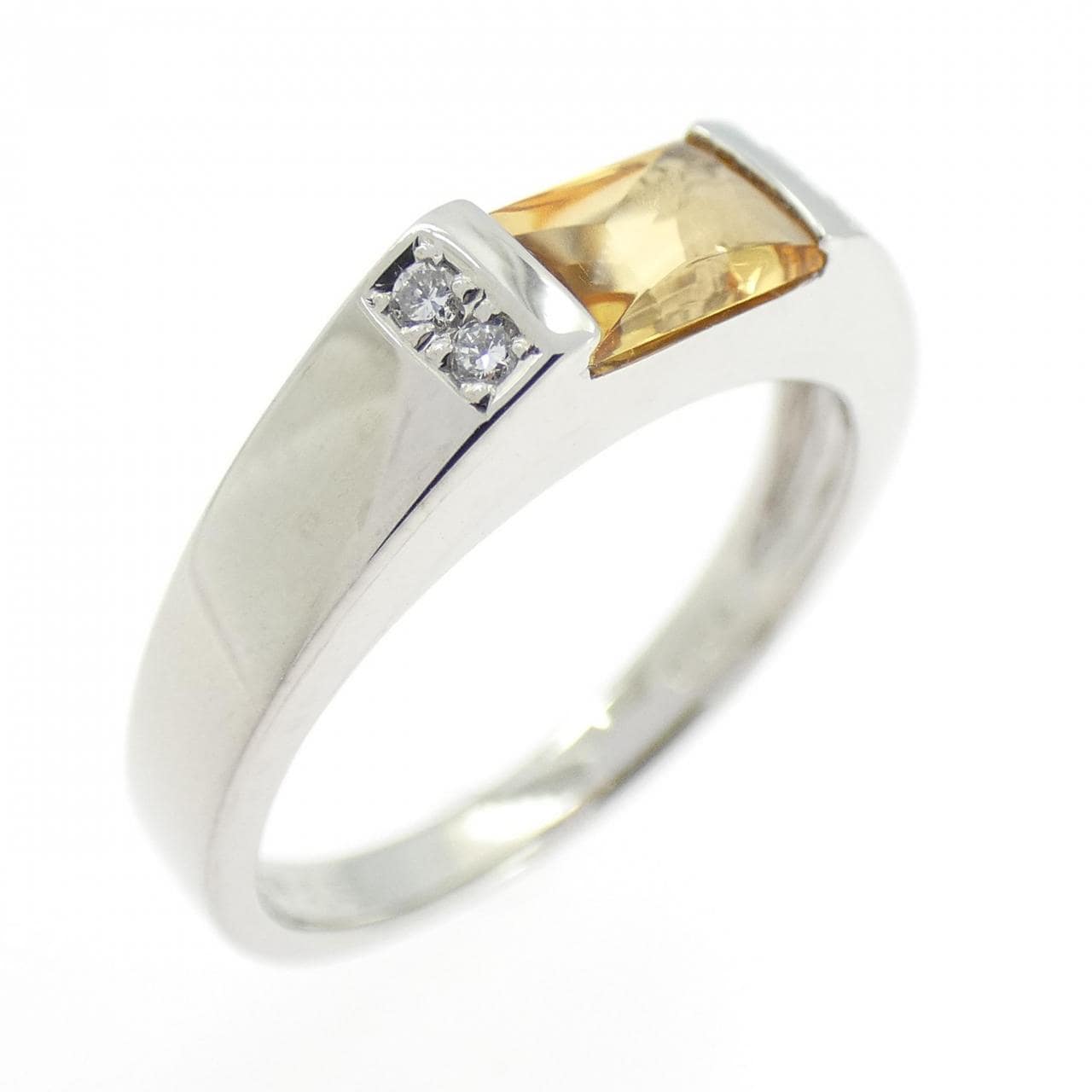 K18WG シトリン リング 0.52CT