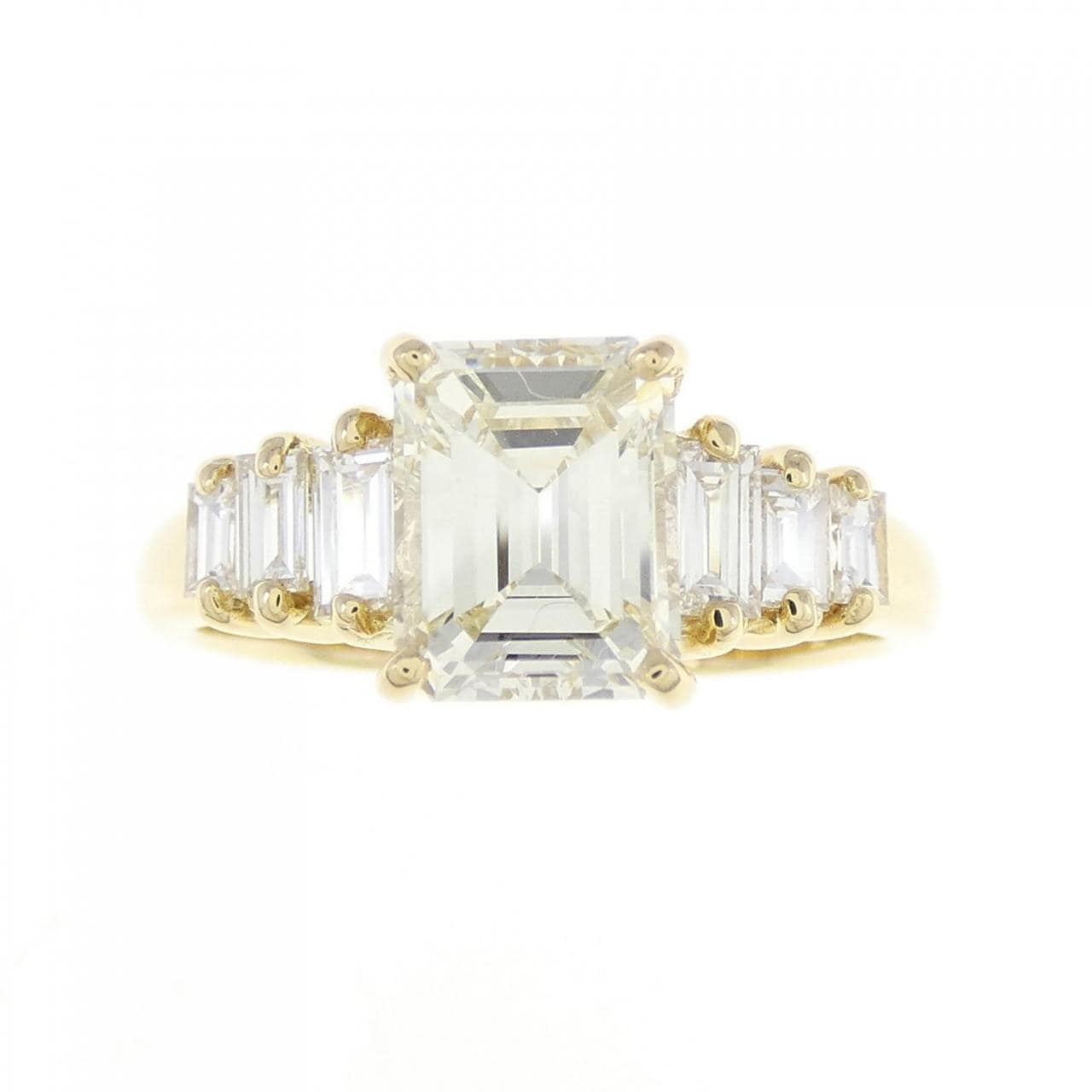 [Remake] K18YG Diamond ring 1.197CT L VS1 emerald cut