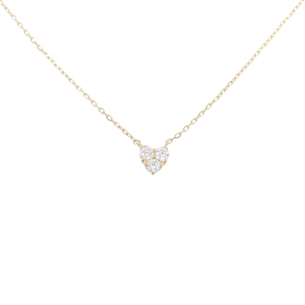 K18YG ハート ダイヤモンド ネックレス 0.11CT