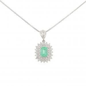 PT900/PT850 エメラルド ネックレス 0.68CT