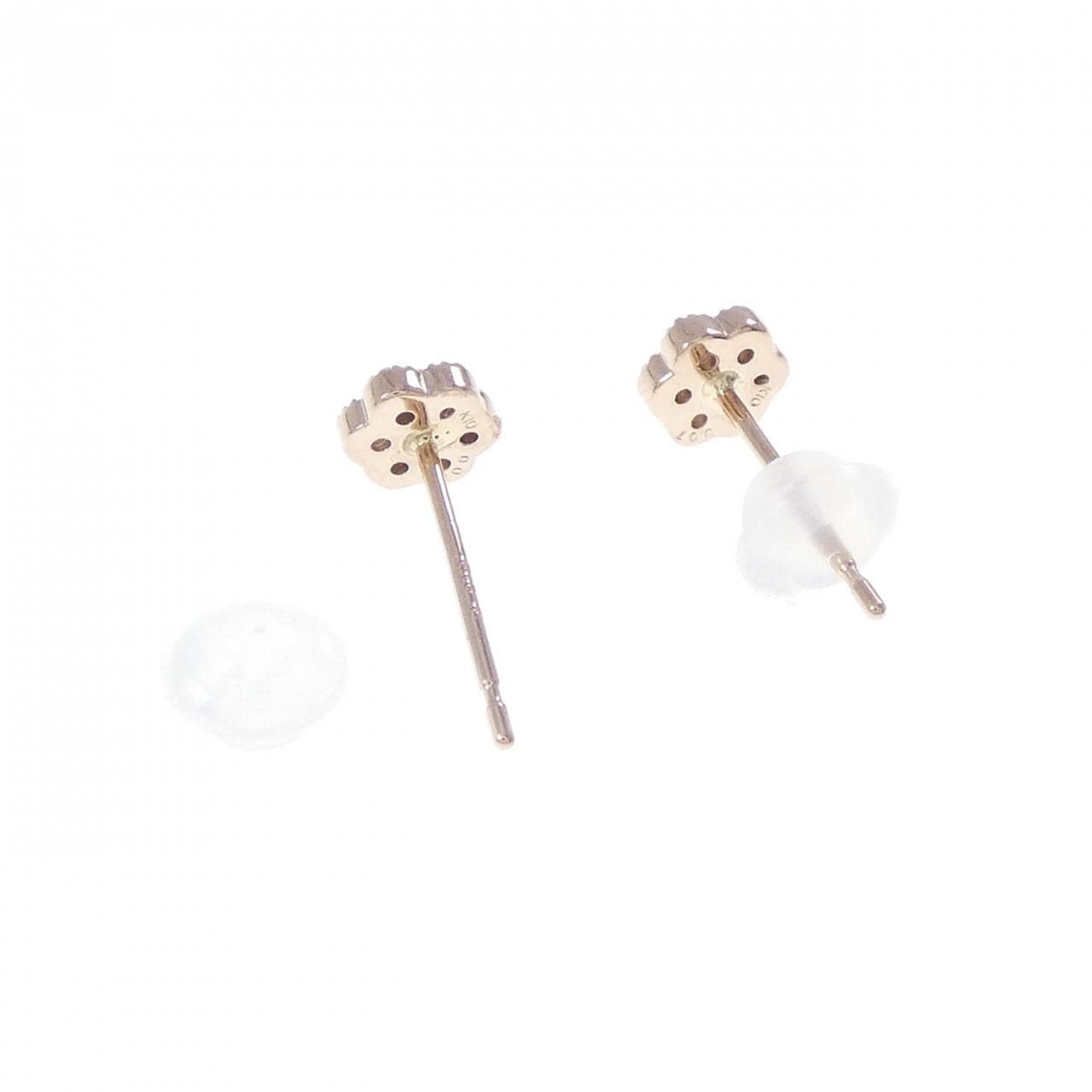 クミキョク フラワー ダイヤモンド ピアス 0.14CT