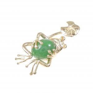 14KYG フロッグ ヒスイ ペンダント