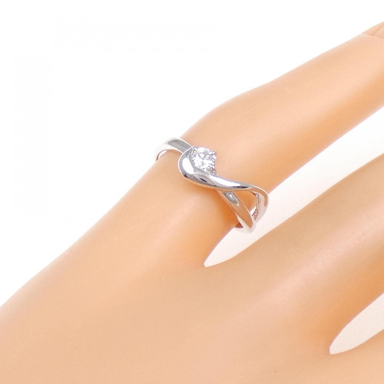 K18WG ダイヤモンド ピンキー リング 0.104CT