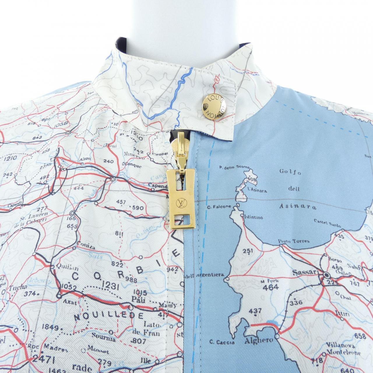 ルイヴィトン LOUIS VUITTON リバーシブルマッププリント FMJA23J55 ブルゾン