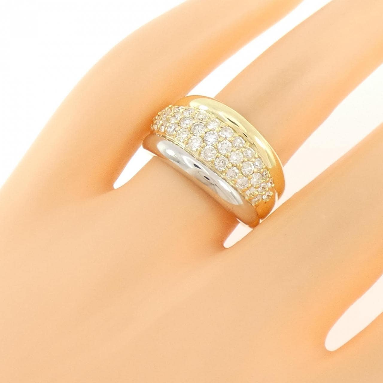 K18YG/PT900 ダイヤモンド リング 0.93CT