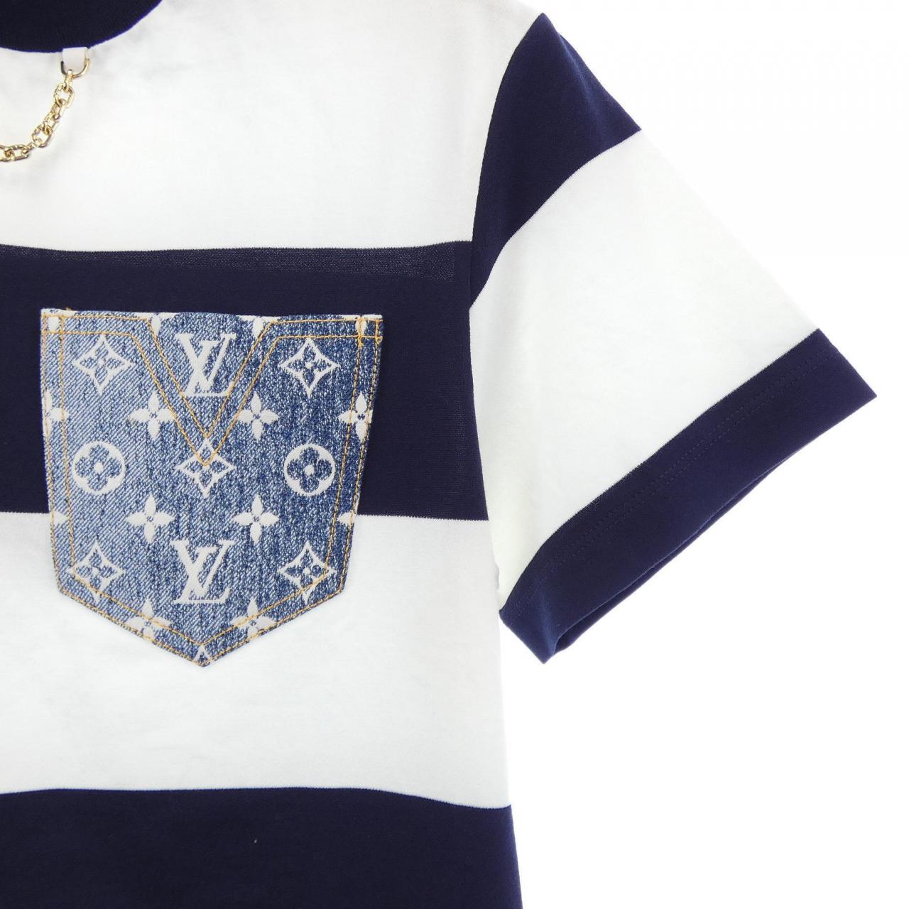 ルイヴィトン LOUIS VUITTON ストライプモノグラムポケット FMDR39LO7 ワンピース