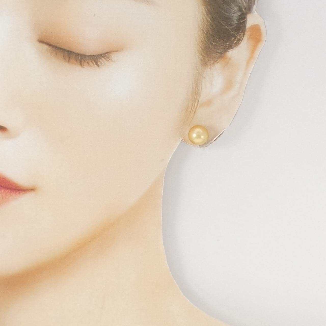 K18YG 白蝶パール ピアス 9.5mm