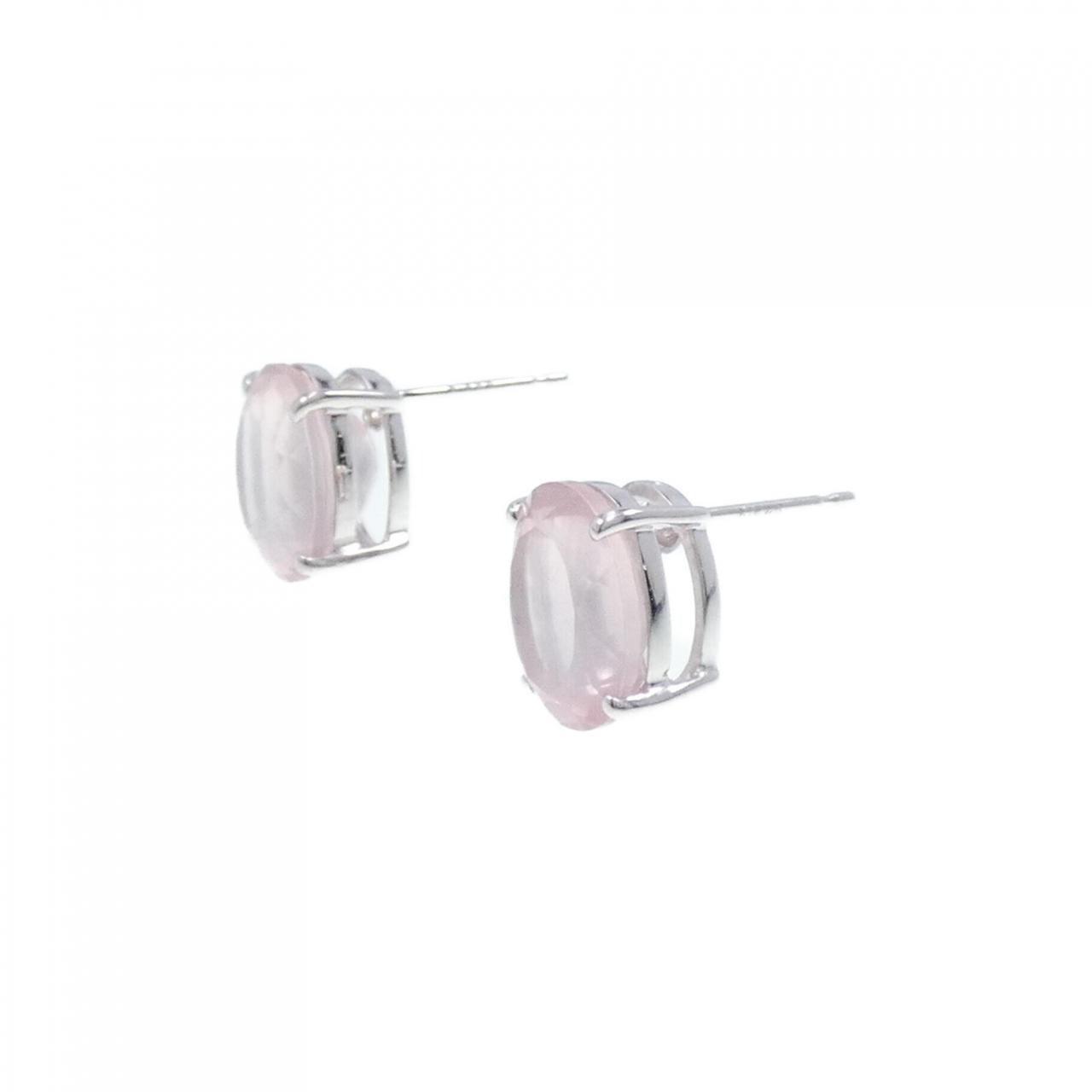 K18WG rose Quartz earrings 9.53CT