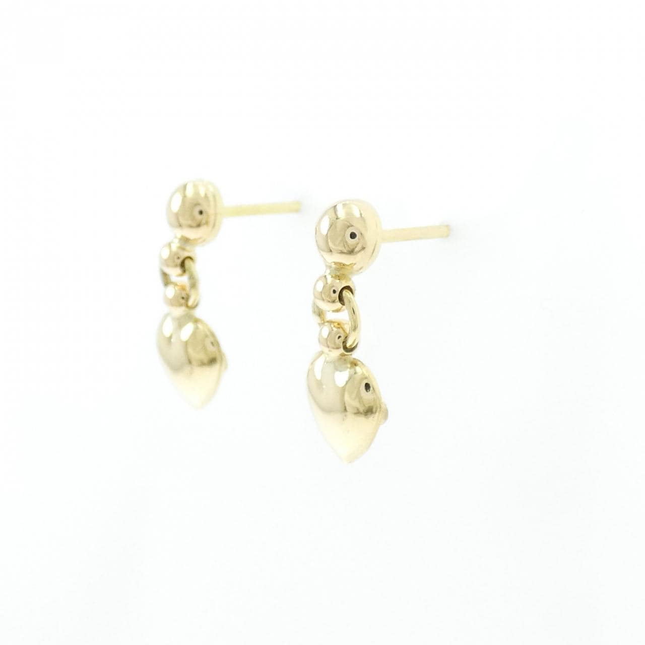 750YG/K18YG ハート ピアス