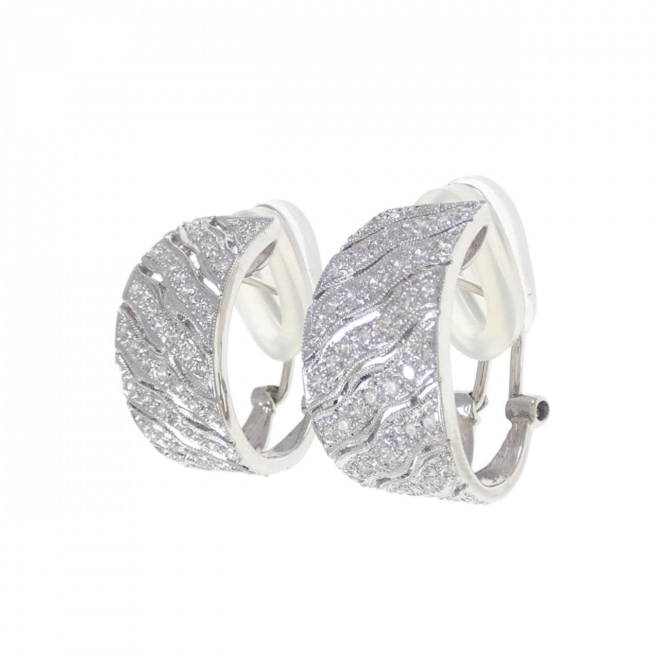 K18WG ダイヤモンド ピアス 0.80CT