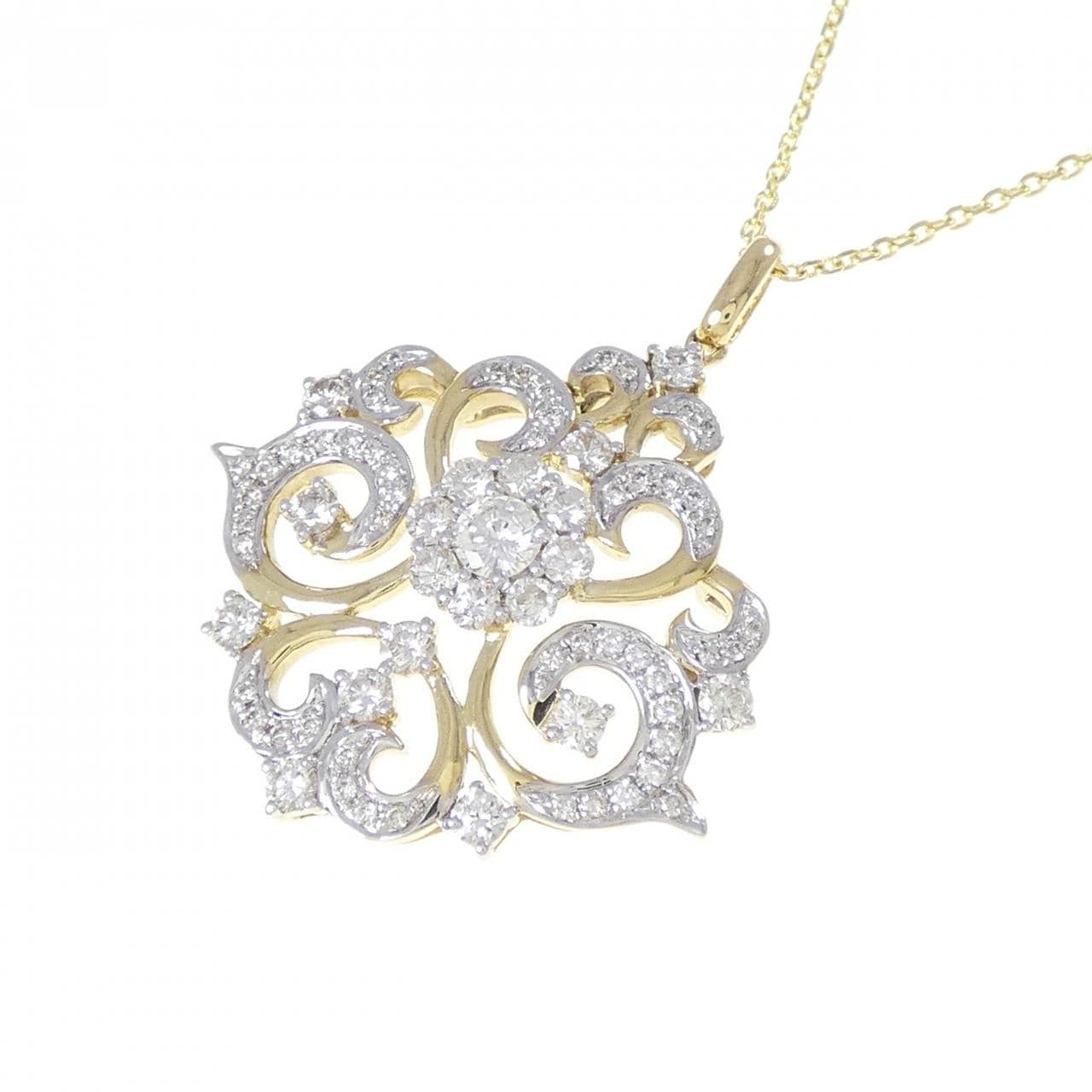 K18YG/K18WG钻石项链 0.116克拉