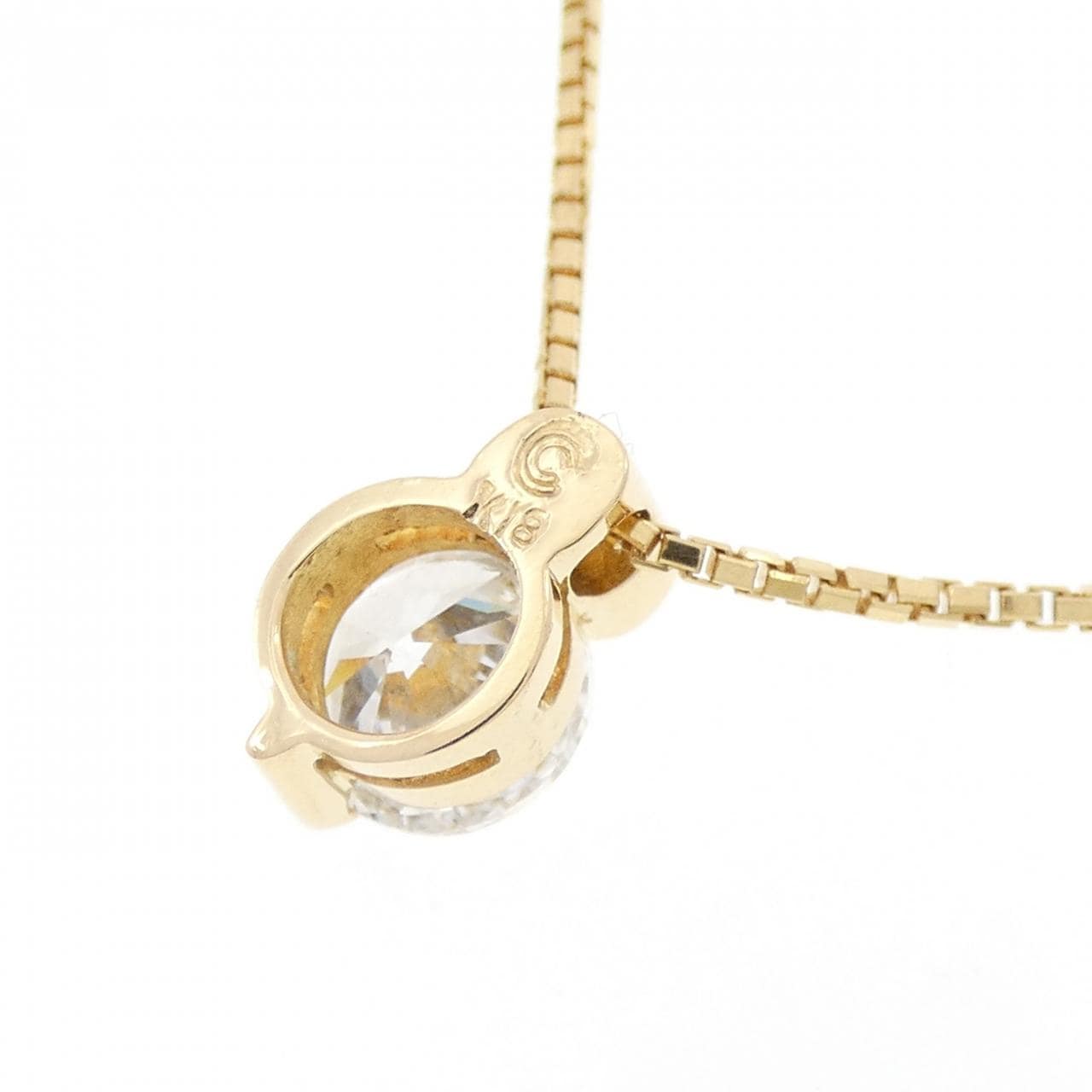 K18YG ソリティア ダイヤモンド ネックレス 1.009CT