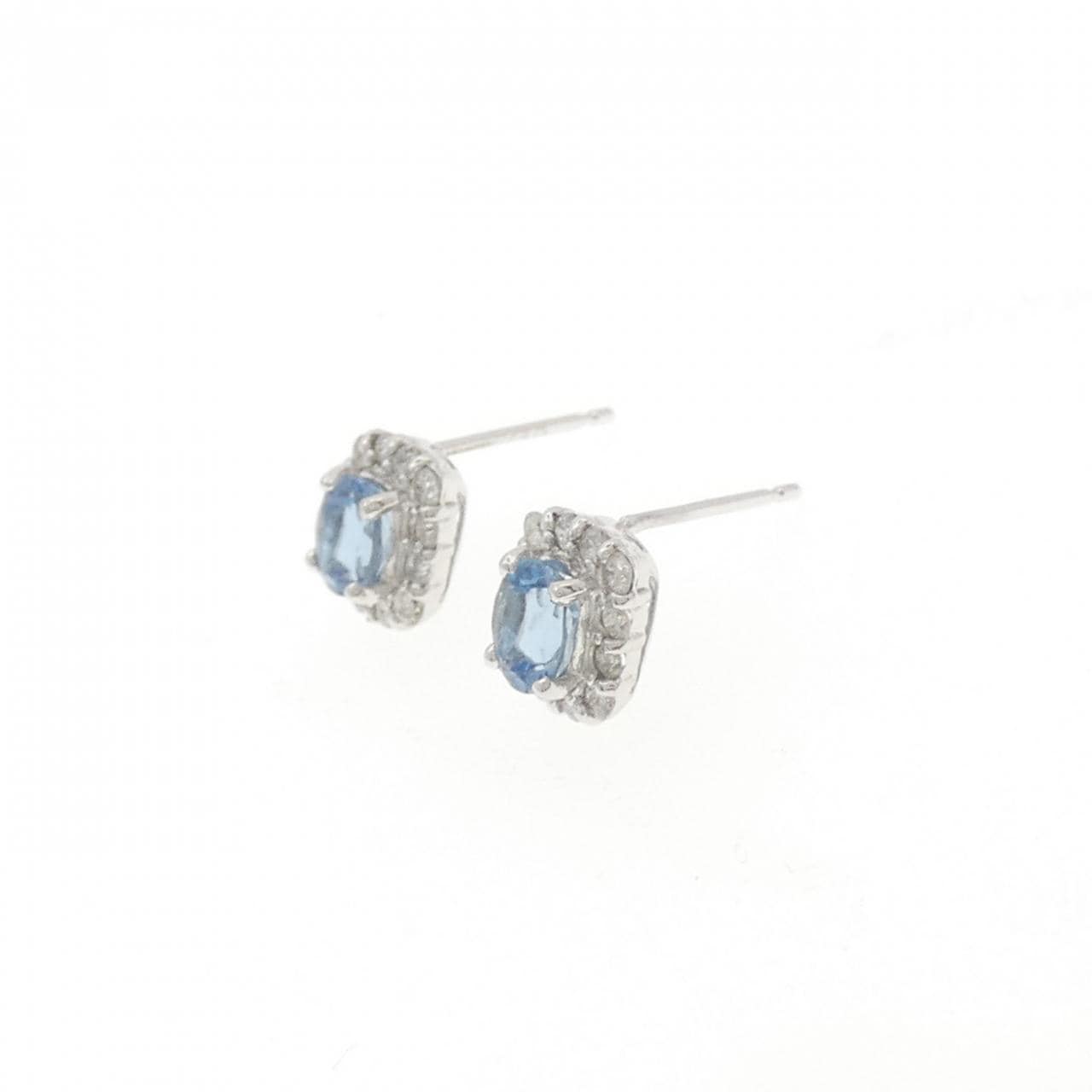 K18WG アクアマリン ピアス 0.72CT