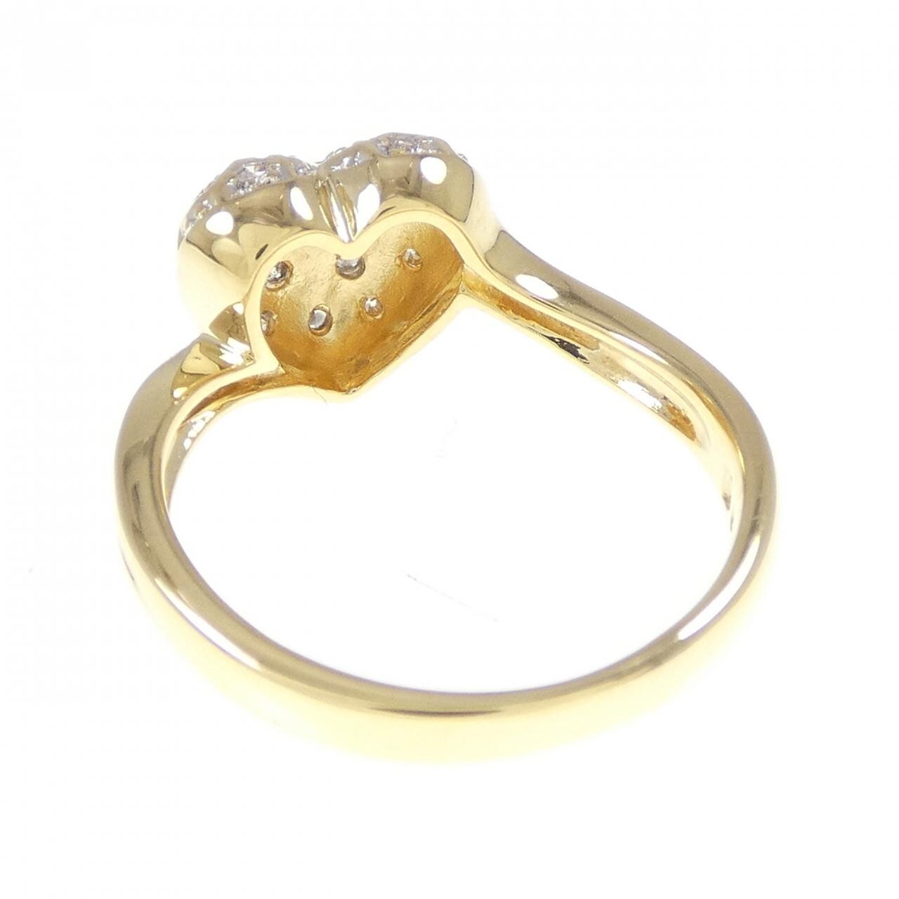 K18YG/K18WG ハート ダイヤモンド リング 0.12CT