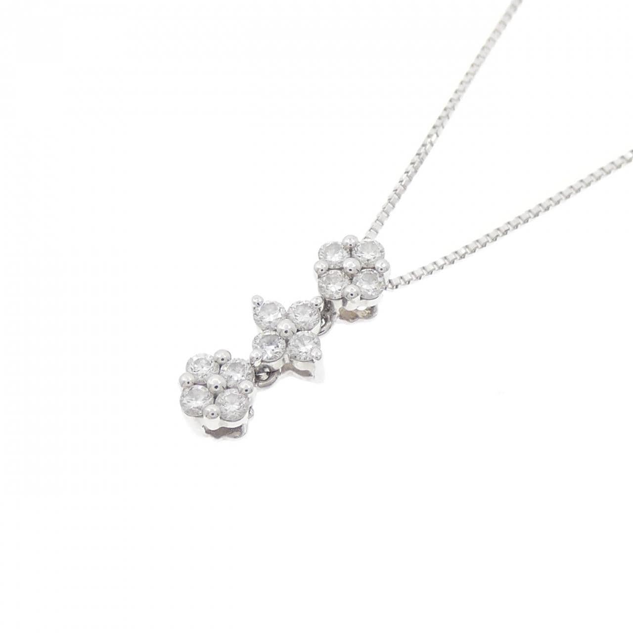 750WG/K18WG ダイヤモンド ネックレス 0.19CT