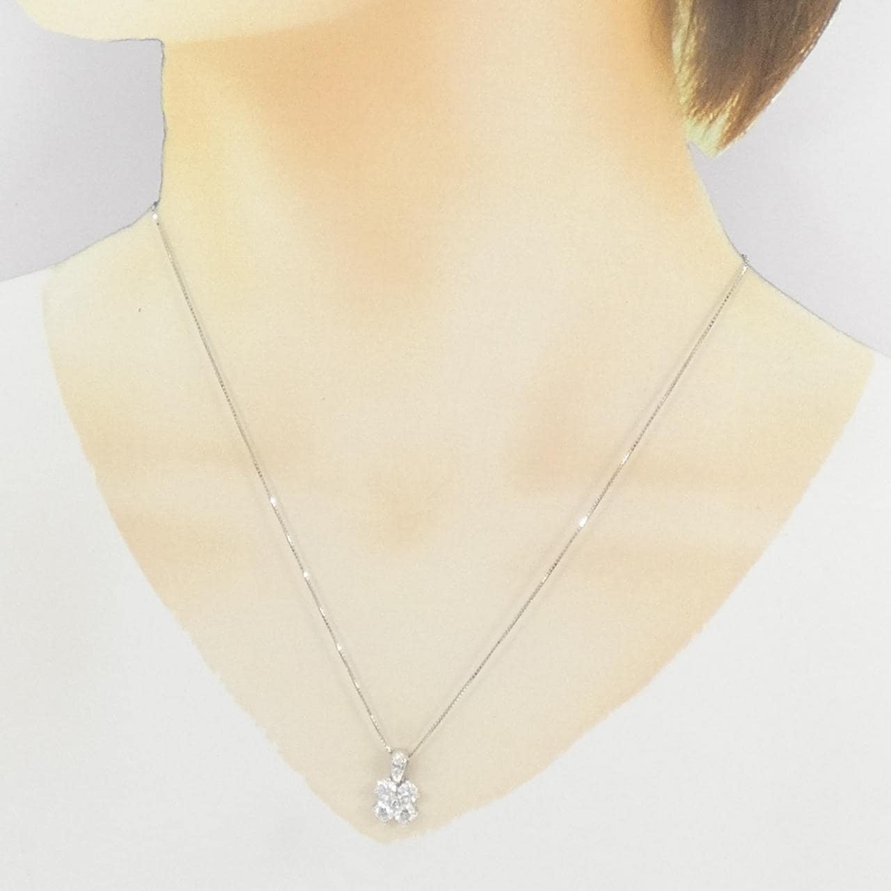 タサキ フラワー ダイヤモンド ネックレス 1.07CT
